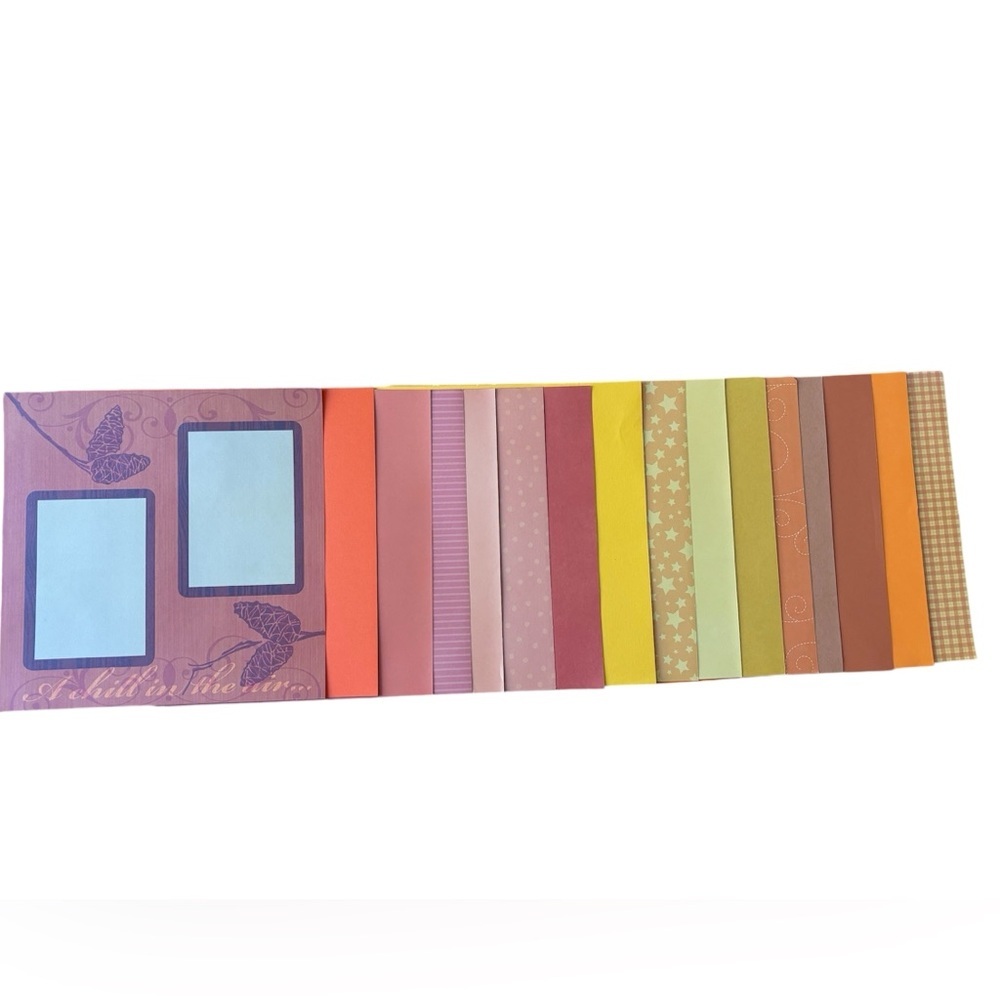 New 12x 12 70 pieces of Scrapbook/Cardstock Paper Orange Autumn/fall colors